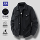 羅蒙（ROMON）夾克外套男燈芯絨商務(wù)休閑通勤風(fēng)韓版輕潮流百搭外套男 黑 2XL