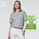 哈吉斯（HAZZYS）女裝 26春季新款女士PHIZ系列半開(kāi)襟運動(dòng)風(fēng)套頭衛衣女ABTSE0DAX02 灰色GE L (165/88A 40)