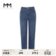 麥檬MM商場(chǎng)同款秋冬百搭簡(jiǎn)約修身顯瘦氣質(zhì)牛仔褲5998853851 藏藍 L