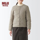 MUJI MUJI 女式 便攜式 無(wú)領(lǐng)羽絨夾克女款輕薄冬季內搭羽絨服BDC31C2A 淺棕色 M （160/84A）