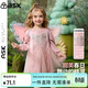 ASK JUNIOR童裝兒童裙子女童春裝公主裙小童中長(cháng)款休閑百搭連衣裙 粉色 110