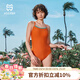 HSERNA泳衣女泡溫泉高級感2026新款防透不勒高彈美背顯瘦游泳衣 柿子橙 M （150-158cm）建議42-48kg
