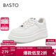 百思圖26春小白鞋時(shí)尚簡(jiǎn)約戶(hù)外女休閑運動(dòng)鞋V0048AM6 白色 36