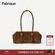 Fabrique長(cháng)手挽波士頓包設計師柔軟質(zhì)感絨面牛皮單肩腋下包法棍包 焦糖深棕