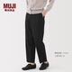 MUJI女式 不易沾水彈力錐形褲 褲子女款女裝25年冬季休閑褲BE1YYA5A 黑色 M (160/66A)