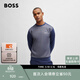 雨果博斯BOSS男士提花紋理棉質(zhì)混紡圓領(lǐng)休閑衛衣 412-午夜藍 XL