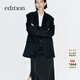 edition【精英衣櫥系列】含羊毛女紳士西裝外套西服EBD1BLA009 黑色 S