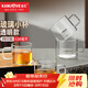 金灶（KAMJOVE）玻璃水杯耐熱小品茗杯加厚功夫茶杯茶具家居泡茶小杯帶把花茶杯 透明款 120ml 4只