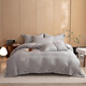 舒逸思簡(jiǎn)約高級感床上四件套雨露麻被套被罩四季通用可裸睡床單床笠床品 雨露麻-淺灰 1.8m 床單款 四件套被套2*2.3m
