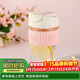 樂(lè )扣樂(lè )扣（LOCK&LOCK）咖啡杯耐熱玻璃水杯子男女學(xué)生便攜式雙飲吸管杯隨手杯500ML粉色