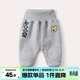 嘟嘟家嬰兒冬裝加絨保暖褲男保暖長(cháng)褲寶寶加厚褲子女哈倫褲幼兒冬季棉褲 淺麻灰加絨 120