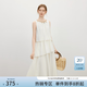 范思藍恩度假風(fēng)重工領(lǐng)口無(wú)袖掛脖連衣裙2025夏新款不規則裙擺2469 米色 M