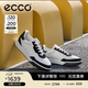 愛(ài)步（ECCO）耐磨厚底增高休閑板鞋鞋 街頭球鞋男鞋539814 黑色/白色 39 HL