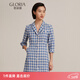 歌莉婭（GOELIA）Gloria/歌莉婭   甜酷七分袖連衣裙  117J4K99A 17C藍格 L