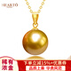 海瞳【精選濃金】18K金南洋金珠珍珠吊墜【流金歲月】濃金海水項鏈女 S級/精選無(wú)瑕 濃金 【12-13mm】+s925銀鏈