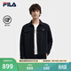 FILA 斐樂(lè )官方男士針織長(cháng)袖外套冬新款時(shí)尚休閑舒適翻領(lǐng)上衣 傳奇藍-NV M 170/92A/M