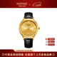 西普尼金表（HIPINE）手表女新款復古羅馬腕表金表女防水石英芯純金999情侶生日禮物 【男款-黑帶】金重2g+