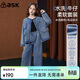 ASK JUNIOR小香風(fēng)兒童套裝女童春季軟牛仔外套牛仔直筒長(cháng)褲褲子 藍色 160