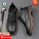 啄木鳥(niǎo)皮鞋男英倫風(fēng)百搭商務(wù)正裝西裝內增高休閑上班黑色工裝低幫馬丁靴 黑色 41