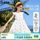 ASK JUNIOR小飛袖兒童純棉裙子夏季時(shí)尚蝴蝶結連衣裙女童度假風(fēng)裙 白色 150