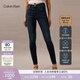 Calvin KleinJeans四季款女士休閑通勤簡(jiǎn)約貼片ck高腰緊身顯瘦洗水微彈牛仔褲