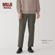 MUJI 男式 防風(fēng) 里起毛彈力 錐形褲 男士長(cháng)褲子冬季款 AE0Y0A4A 深咖啡棕色 S(165/72A)
