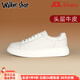 Walker Shop【雷總同款】厚底小白鞋男高檔男鞋增高真皮商務(wù)夏季透氣板鞋男 高檔白色 【進(jìn)口頭層全牛皮 軟底軟面】 40