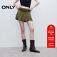 ONLY2025夏季新款復古A字版型高腰短裙百褶裙半身裙女|125316010 E04海龜青黑色 S