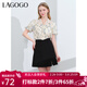 LAGOGO黑色顯瘦小個(gè)子開(kāi)叉A字半身裙女拉谷谷夏新款氣質(zhì)通勤短裙 黑色(W1) S