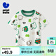 迷你巴拉【植物肌】男童女童短袖T恤速干涼感抑菌萌趣寶寶水果短袖T恤 白綠色 【100%植物纖維】 100