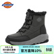 Dickies男士雪地靴加絨戶(hù)外靴加厚短靴保暖棉靴子作戰靴 黑灰 44 
