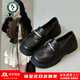 啄木鳥(niǎo)黑色小皮鞋女英倫風(fēng)2026春季新款百搭復古平底單鞋圓頭樂(lè )福鞋 黑色 37 (235mm)
