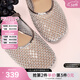 他她（TATA）法式氣質(zhì)透氣涼鞋女鞋平底網(wǎng)面單鞋夏季新款 槍色 38
