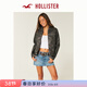 HOLLISTER美式25秋冬復古哈靈頓機車(chē)PU皮夾克外套女裝344-5033 棕色 S (165/84A)
