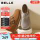 百麗（Belle）復古勃肯鞋女舒適內增高休閑全包單鞋B2849CM5 卡其色 36 (230mm)