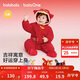 巴拉巴拉【balaOne】童裝嬰兒加絨萌趣連體衣紅色新年拜年服冬款寶寶服裝