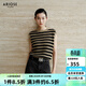 艾諾絲雅詩(shī)【商場(chǎng)同款】春秋季新品通勤百搭條紋撞色針織衫背心女40718117 黑咖條 S