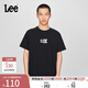 Lee25新品舒適版圓領(lǐng)Logo印花男女同款短袖T恤休閑潮LUT0098394LE 黑色（尺碼偏大，拍小一碼） XL