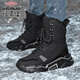 誼嘉寶雪地靴男冬季保暖高幫棉鞋加絨加厚男士休閑戶(hù)外棉靴百搭時(shí)尚男鞋 黑色 40