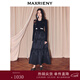 MAXRIENY法式復古連衣裙秋款梭織毛織拼接長(cháng)裙宴會(huì )約會(huì )裙子 黑色 L