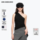 ANN ANDELMAN【明星同款】官方直營(yíng)設計感單肩彈力針織飄帶上衣背心吊帶女內搭 黑色 M