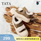 他她（TATA）女鞋冬季款運動(dòng)棉鞋休閑鞋厚底加絨保暖板鞋CHH02DM5 深卡其/米白（絨里） 35
