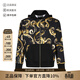 VERSACE JEANS COUTURE范思哲 新品 男士連帽拉鏈衛衣開(kāi)衫運動(dòng)衫外套男裝77GAI3Z1 FS161 G89 黑色金色巴洛克印花 3XL