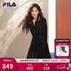 FILA 斐樂(lè )楊冪同款女子連衣裙春新款時(shí)尚休閑寬松收腰翻領(lǐng)連身裙 正黑色-BK M 165/84A
