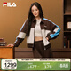 FILA 斐樂(lè )官方楊冪同款女士呢子外套2026春休閑寬松外套拼色翻領(lǐng)夾克