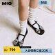 MIO米奧瑪麗珍鞋2026春季新款圓頭平底蝴蝶鉆飾搭扣芭蕾舞鞋女鞋 黑色 35 (225mm)
