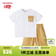 NEW BALANCEnb童裝男女兒童夏季舒適短褲T恤短袖套裝ND2SE25093 淺米色 130