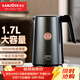 金灶（KAMJOVE）燒水壺電熱水壺不銹鋼家用雙層防燙大容量熱水壺無(wú)縫內膽快速沸騰開(kāi)水壺 1.7L 雙層防燙