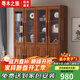 粵木之旅新中式胡桃木實(shí)木書(shū)柜家用書(shū)房全實(shí)木書(shū)櫥帶玻璃門(mén)書(shū)架儲物柜子 三門(mén)書(shū)柜