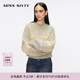 MISS SIXTY冬馬海毛針織衫上衣女圓領(lǐng)毛衣落肩復古慵懶費爾島提花 彩色 S